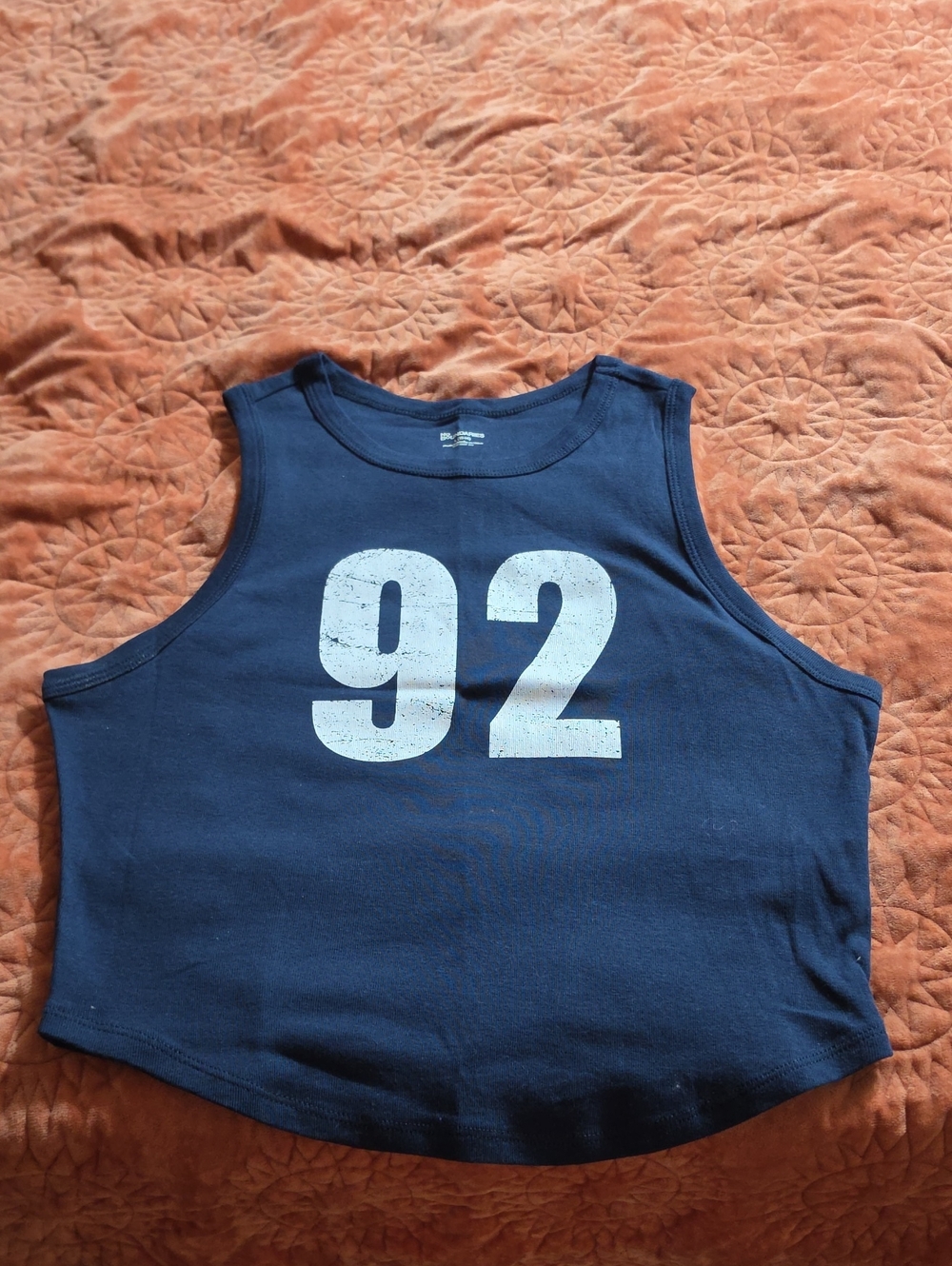 No Boundaries Navy Blue Tank Top with White '92' Graphic